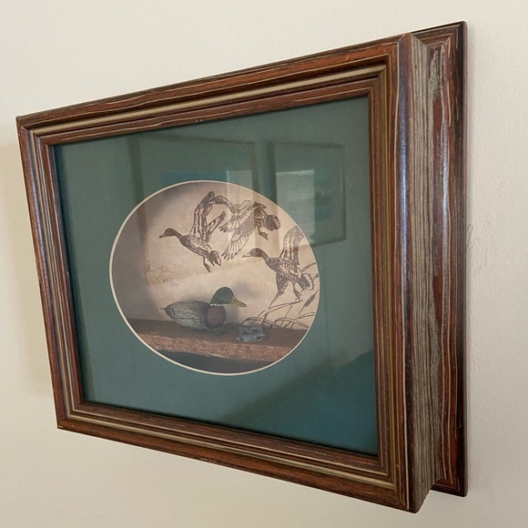 Chris Leiter Carved Wood Mallard Duck Decoy Signed & Numbered Shadowbox Art - Picture 3 of 10